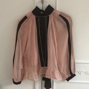 Philosophy di Lorenzo Serafini Sheer Pink and Black Blouse